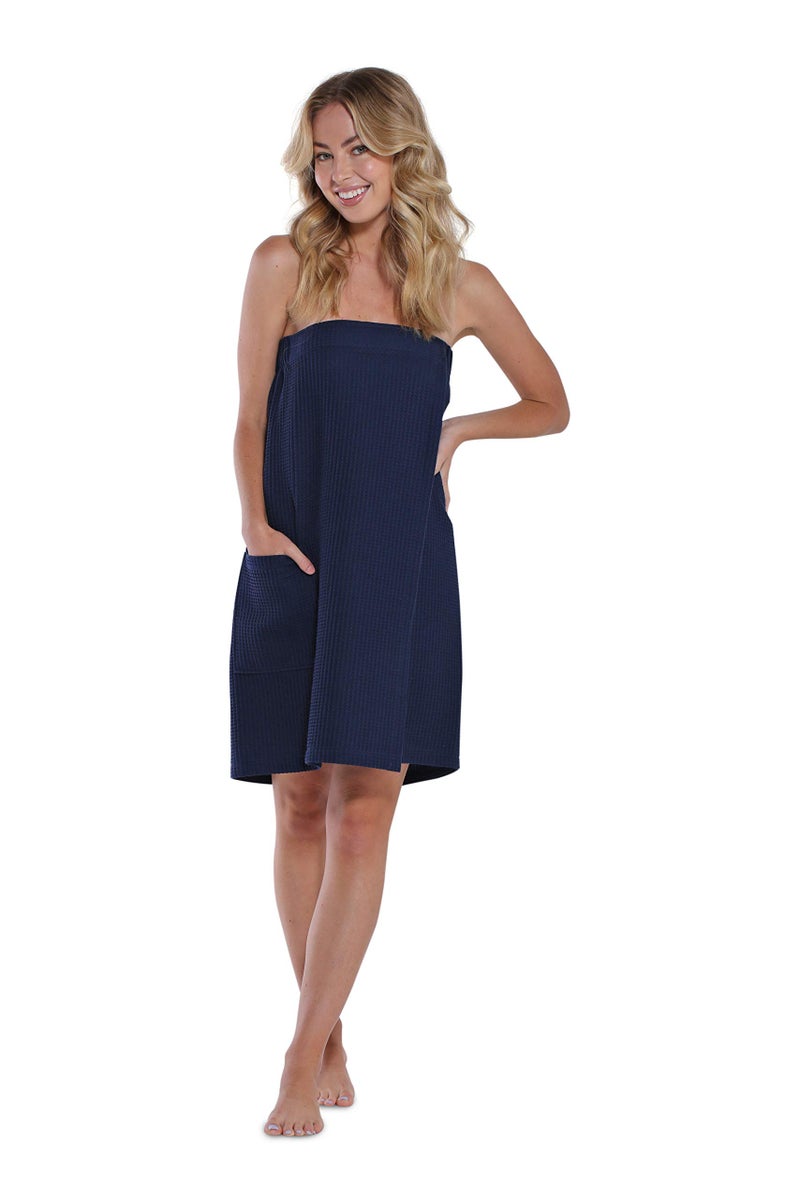 Turquaz Lightweight Knee Length Waffle Robes For Women Spa Bath Waffle - Image 4